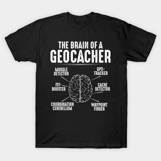 Geocaching - Geocacher Brain (Gift, Present) T-Shirt by Krautshirts